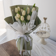 Pure White Tulip Bouquet(Pre-order, 3 Days in Advance)