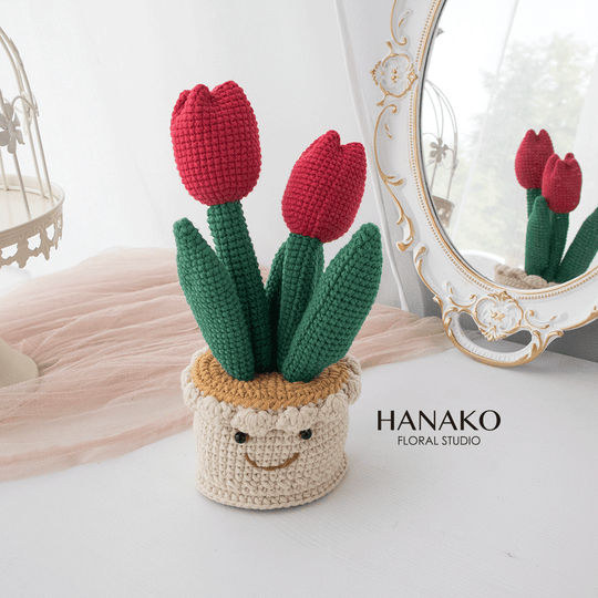 Crochet Potted Plant-Happy Tulip