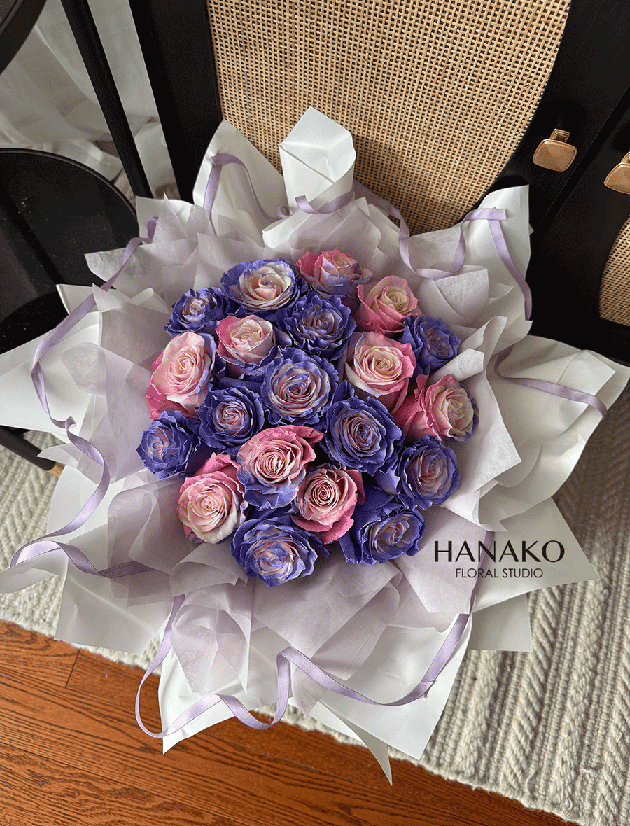 Vday Ballet Bloom Rose Bouquet - Purple