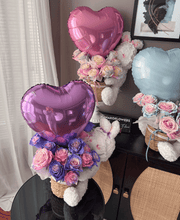 Vday Plush Toy with Rose Box - Purple