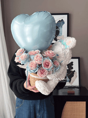 Vday Plush Toy with Rose Box - Blue