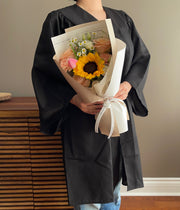 Graduation Single Sunflower Small Bouquet Peach