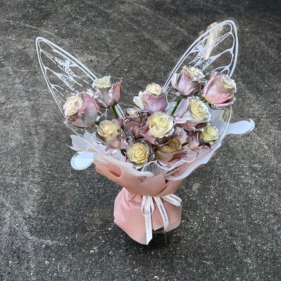 Butterfly Rose Bouquet -Violet Crystal