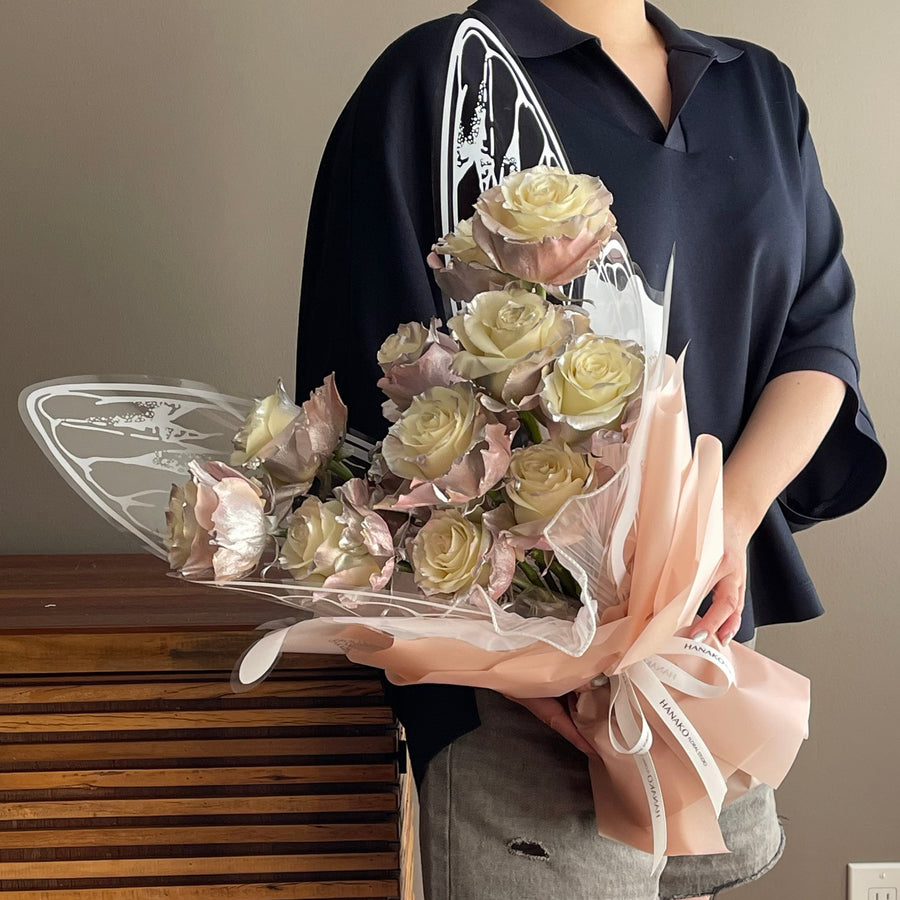 Butterfly Rose Bouquet -Violet Crystal