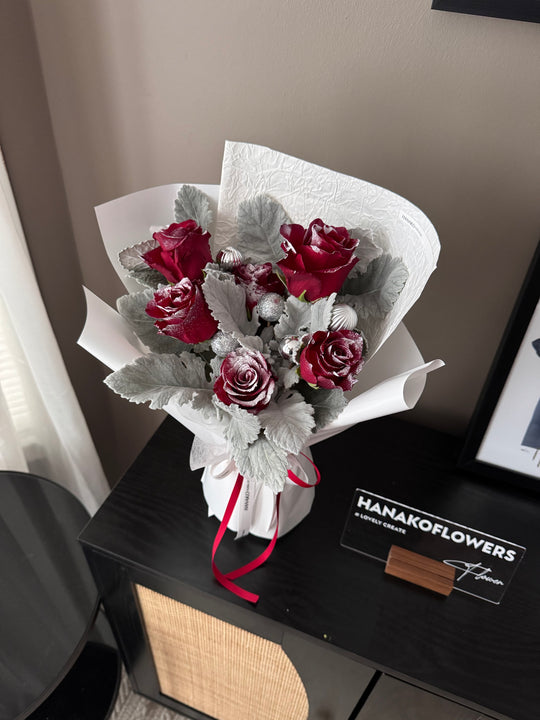 Winter Crimson Charm Bouquet- Red