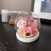 Frosty Deer Dream Preserved Flower Cloche