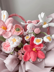 Vday Bunny Love Crochet Bouquet